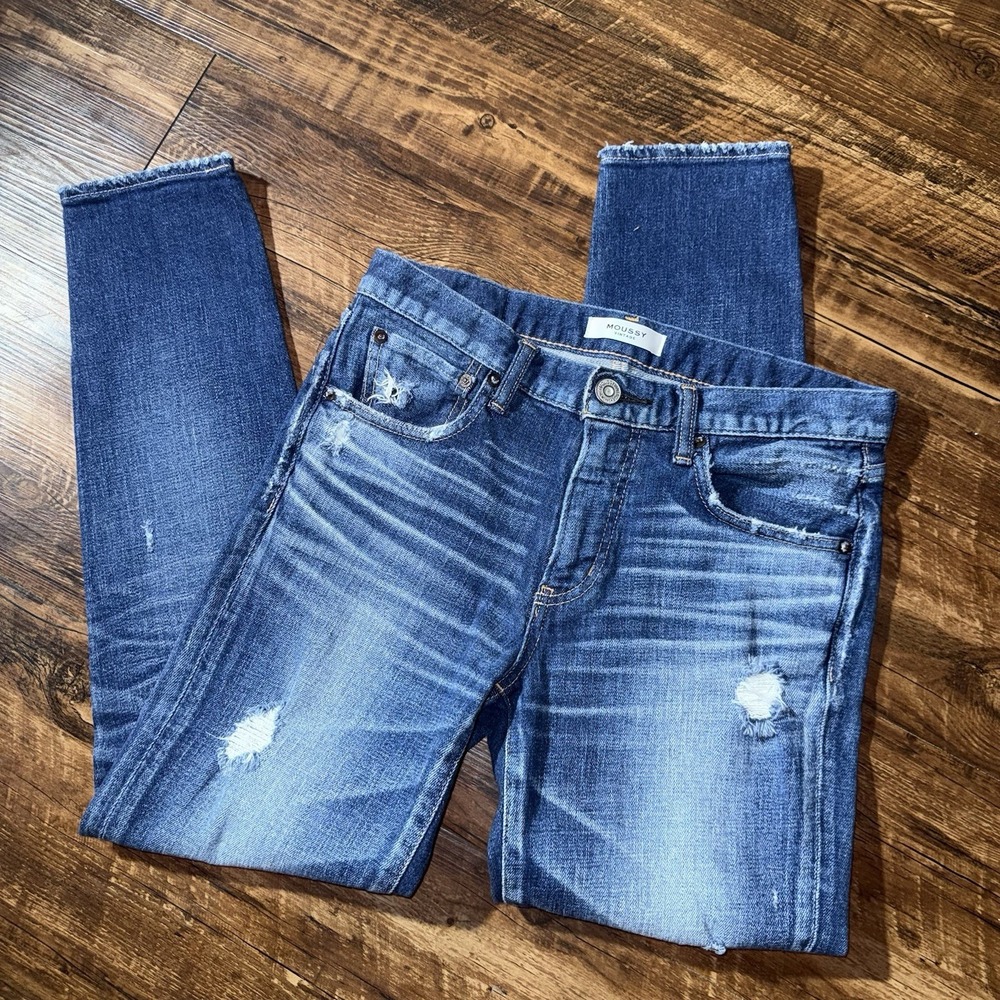 Moussy Vintage Distressed Women's Skinny Blue Jeans Women's Size 27
